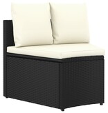 vidaXL 8-delige Loungeset met kussens poly rattan zwart