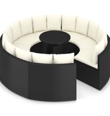 VidaXL 9-delige Loungeset met kussens poly rattan zwart