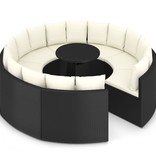 vidaXL 9-delige Loungeset met kussens poly rattan zwart