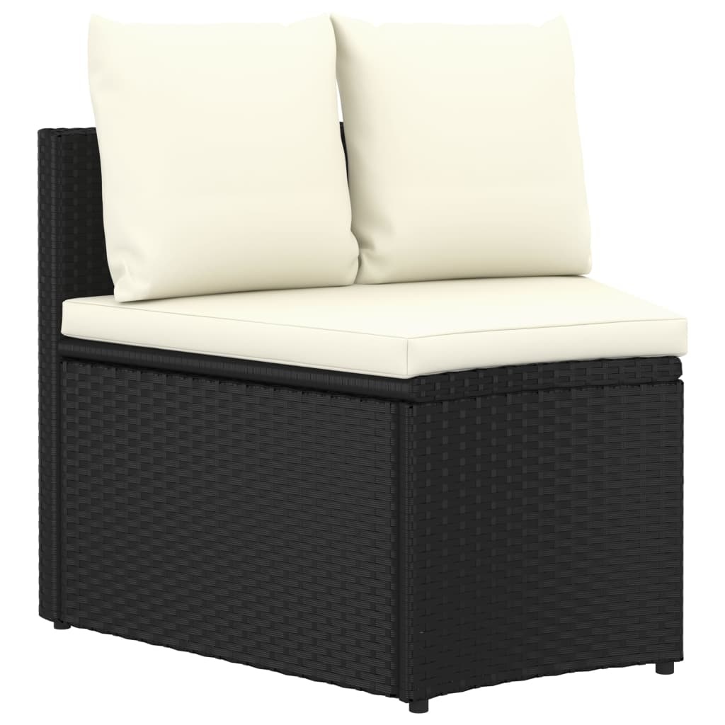 vidaXL 9-delige Loungeset met kussens poly rattan zwart