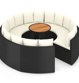VidaXL 9-delige Loungeset met kussens poly rattan zwart