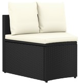 VidaXL 9-delige Loungeset met kussens poly rattan zwart