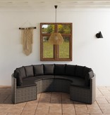 VidaXL 6-delige Loungeset met kussens poly rattan grijs