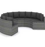 vidaXL 6-delige Loungeset met kussens poly rattan grijs