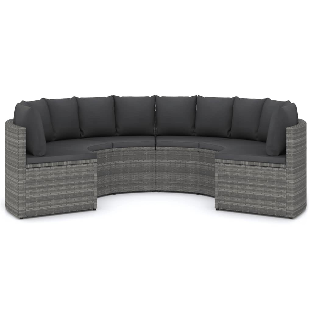 VidaXL 6-delige Loungeset met kussens poly rattan grijs