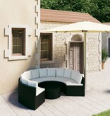 VidaXL 7-delige Loungeset met kussens poly rattan zwart