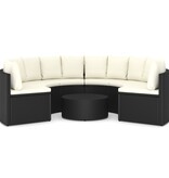 VidaXL 7-delige Loungeset met kussens poly rattan zwart