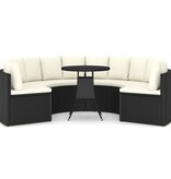 VidaXL 7-delige Loungeset met kussens poly rattan zwart