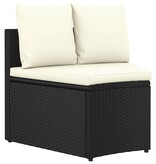 VidaXL 7-delige Loungeset met kussens poly rattan zwart