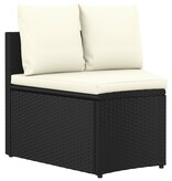 vidaXL 7-delige Loungeset met kussens poly rattan zwart