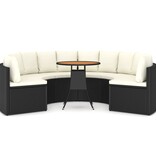 VidaXL 7-delige Loungeset met kussens poly rattan zwart