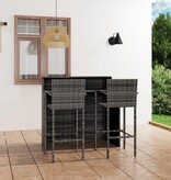 VidaXL 3-delige Tuinbarset grijs