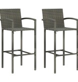 VidaXL 3-delige Tuinbarset grijs