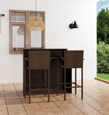 VidaXL 3-delige Tuinbarset bruin