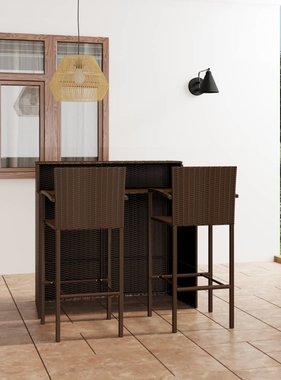 VidaXL 3-delige Tuinbarset bruin