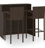 VidaXL 3-delige Tuinbarset bruin