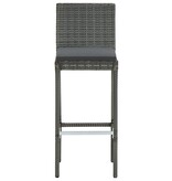 VidaXL 5-delige Tuinbarset met kussens grijs