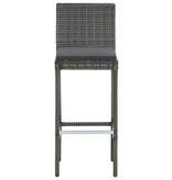 VidaXL 3-delige Tuinbarset met kussens grijs