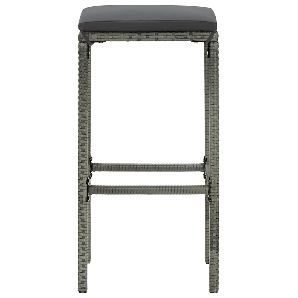 VidaXL 4-delige Tuinbarset met kussens grijs