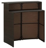 VidaXL 4-delige Tuinbarset met kussens bruin