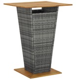 VidaXL 9-delige Tuinbarset met kussens poly rattan grijs