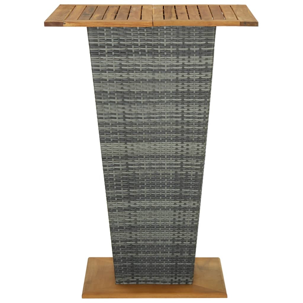 VidaXL 9-delige Tuinbarset met kussens poly rattan grijs