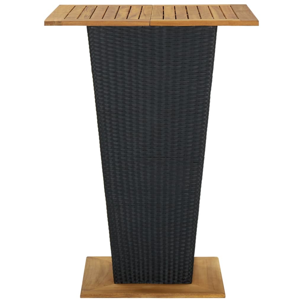 VidaXL 9-delige Tuinbarset met kussens poly rattan zwart