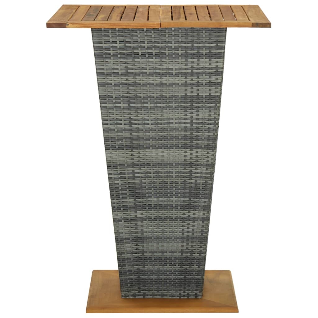 VidaXL 5-delige Tuinbarset met kussens poly rattan grijs