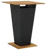 VidaXL 5-delige Tuinbarset met kussens poly rattan zwart