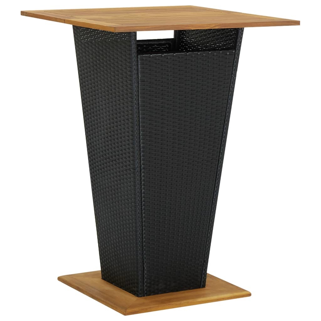 VidaXL 5-delige Tuinbarset met kussens poly rattan zwart