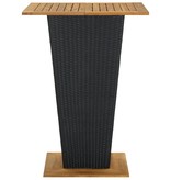 VidaXL 5-delige Tuinbarset met kussens poly rattan zwart