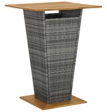 VidaXL 5-delige Tuinbarset met kussens poly rattan grijs