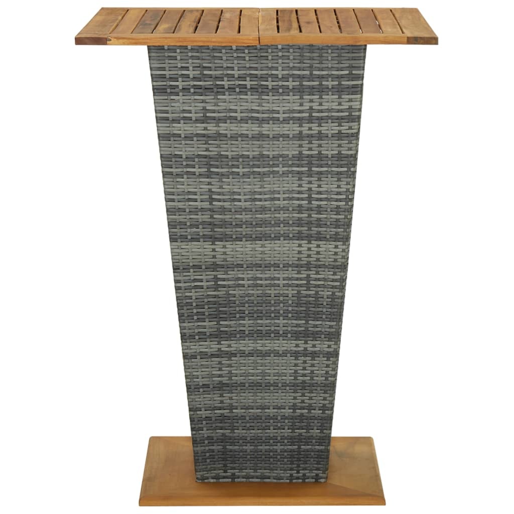 VidaXL 5-delige Tuinbarset met kussens poly rattan grijs