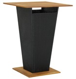 VidaXL 5-delige Tuinbarset met kussens poly rattan zwart