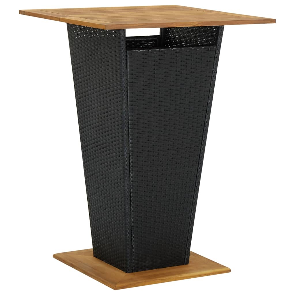 VidaXL 5-delige Tuinbarset met kussens poly rattan zwart