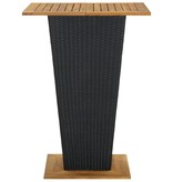 VidaXL 5-delige Tuinbarset met kussens poly rattan zwart