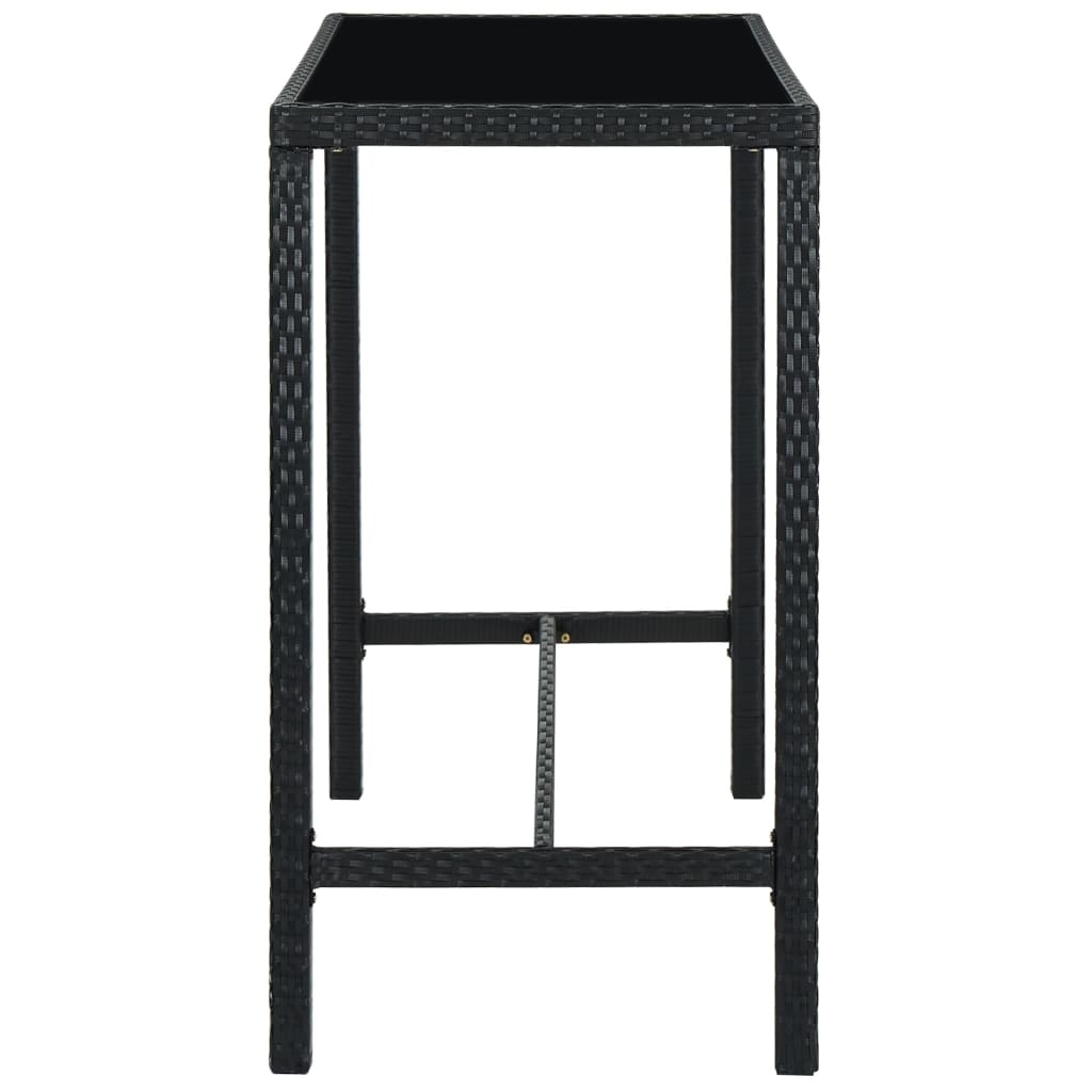 VidaXL 7-delige Tuinbarset poly rattan zwart