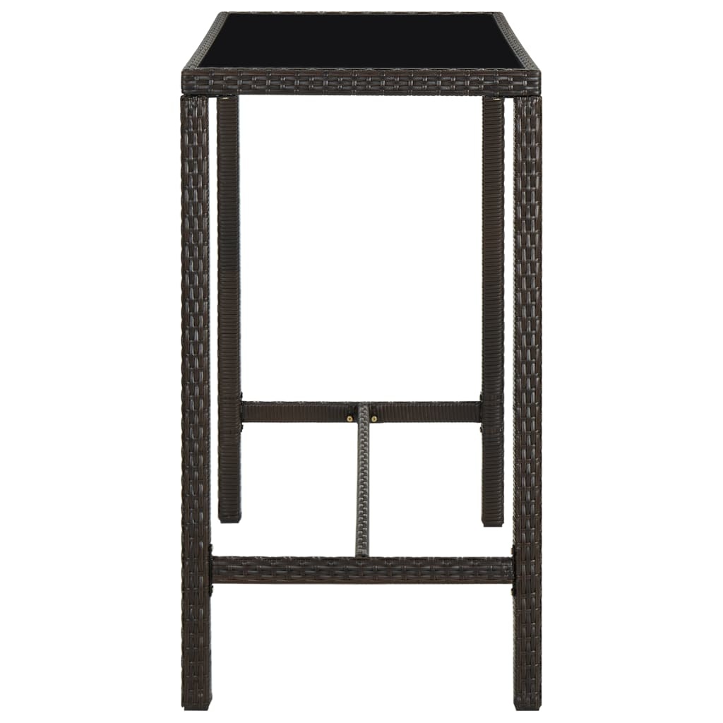 VidaXL 7-delige Tuinbarset poly rattan bruin