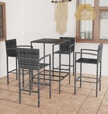 VidaXL 5-delige Tuinbarset poly rattan grijs