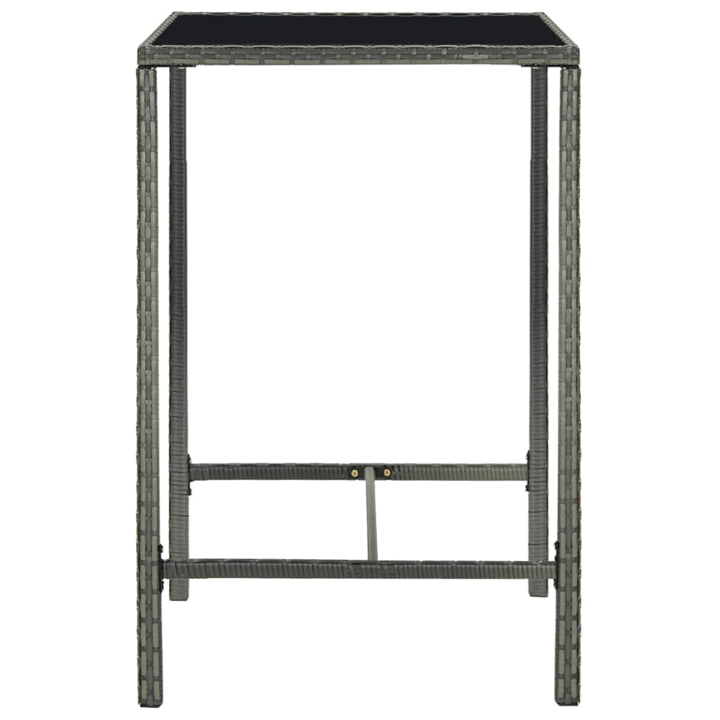 VidaXL 5-delige Tuinbarset poly rattan grijs