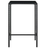 VidaXL 5-delige Tuinbarset poly rattan zwart