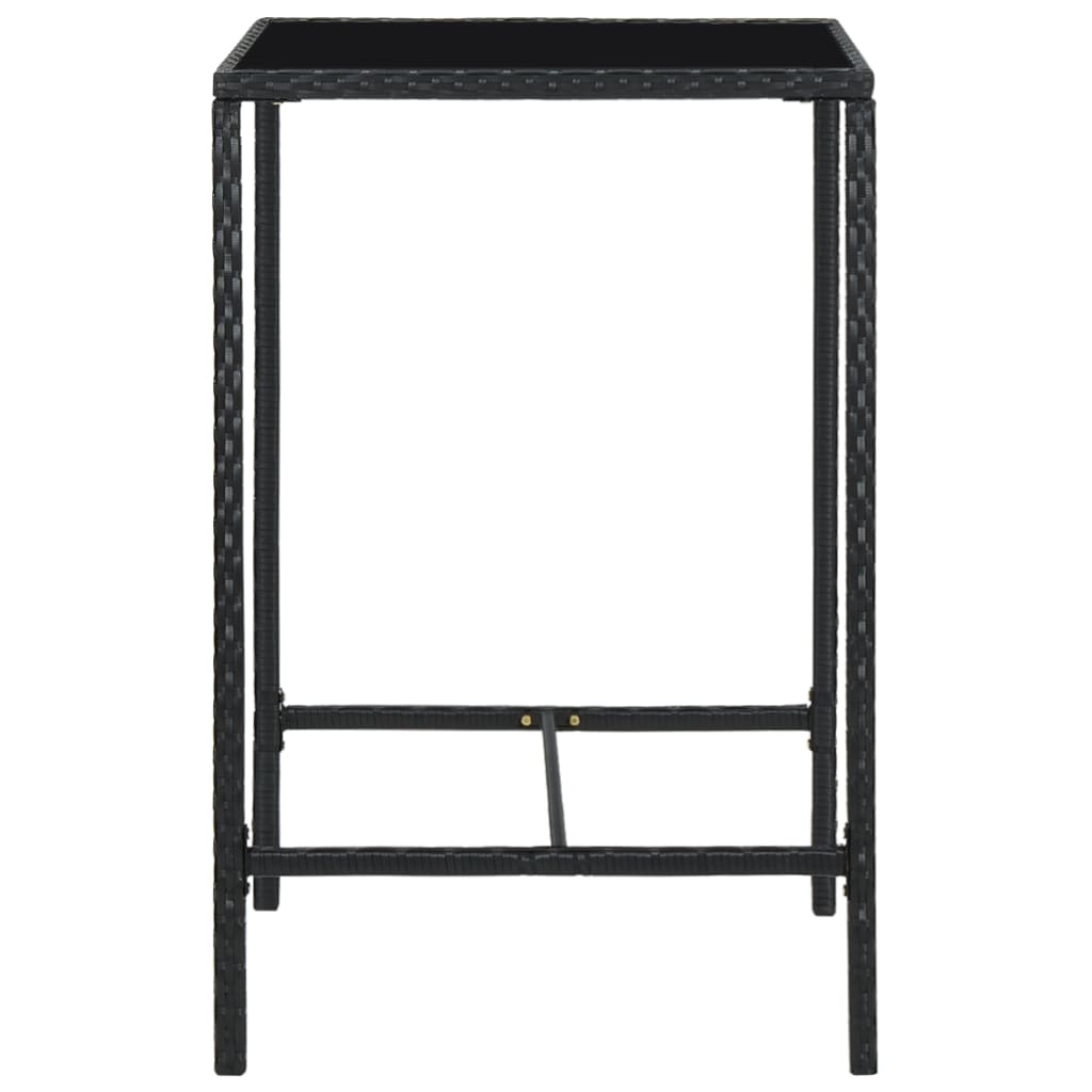 VidaXL 5-delige Tuinbarset poly rattan zwart