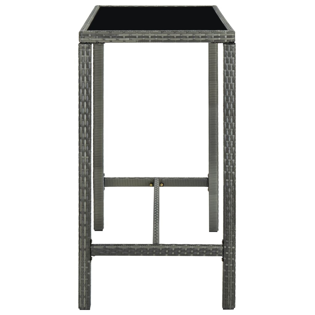 VidaXL 7-delige Tuinbarset met kussens poly rattan grijs