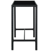 VidaXL 7-delige Tuinbarset met kussens poly rattan zwart