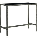 VidaXL 5-delige Tuinbarset met kussens poly rattan grijs