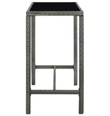 VidaXL 5-delige Tuinbarset met kussens poly rattan grijs