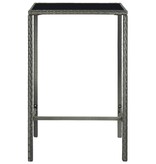 VidaXL 5-delige Tuinbarset met kussens poly rattan grijs