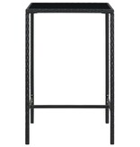 VidaXL 5-delige Tuinbarset met kussens poly rattan zwart