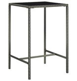 VidaXL 3-delige Tuinbarset met kussens poly rattan grijs