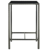 VidaXL 3-delige Tuinbarset met kussens poly rattan grijs